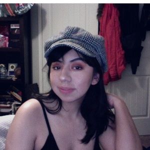 Black and White Plaid Conductor Hat